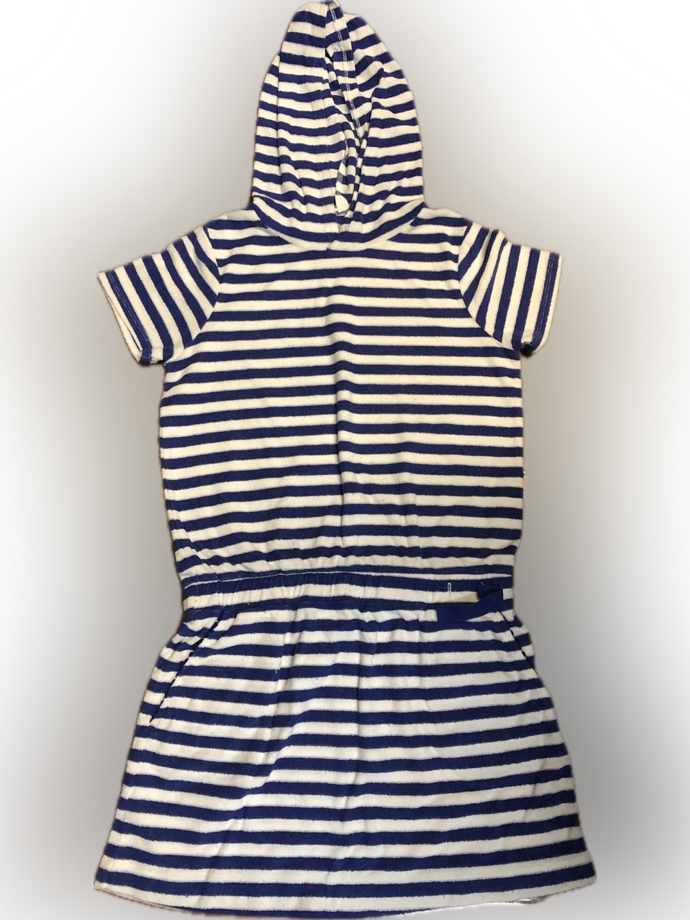 Crewcuts Navy and White Striped Hooded Coverup Dress